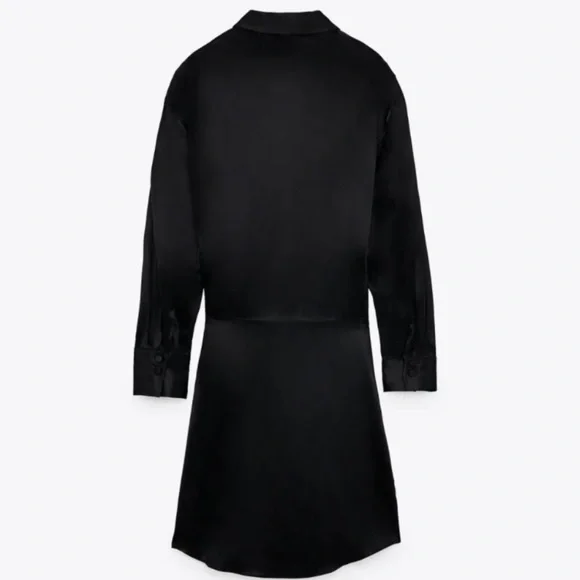 Zara Satin Black Mini Dress - Picture 5 of 6